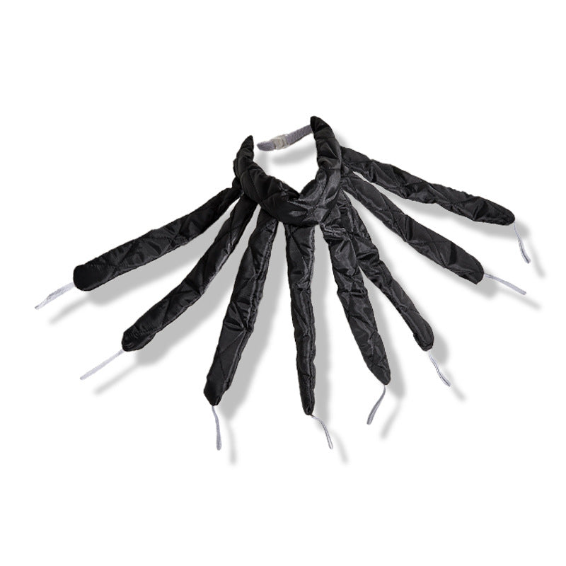 Black short-hair heatless curler