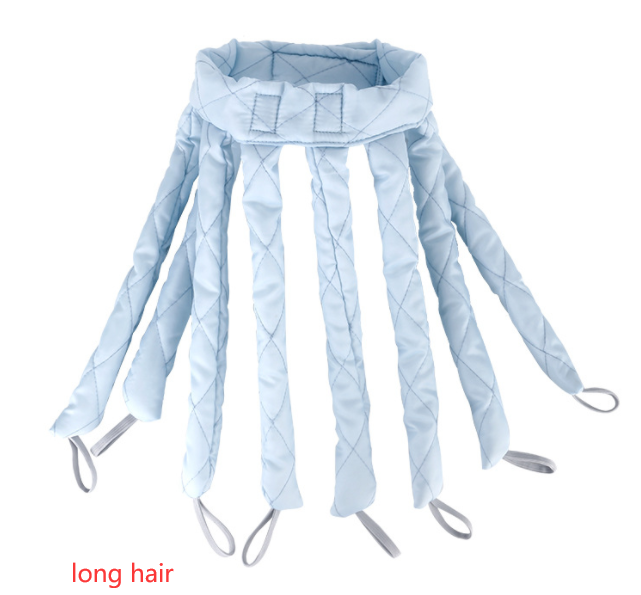 Blue long-hair heatless curler