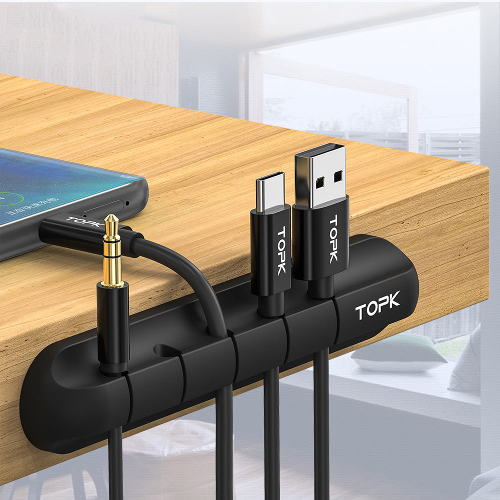 Silicone desktop cable organizer