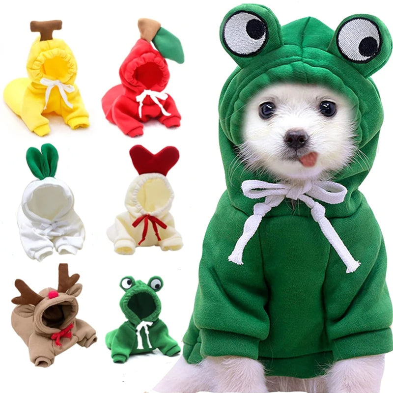 Warm fleece detail of the fruit dog hoodie