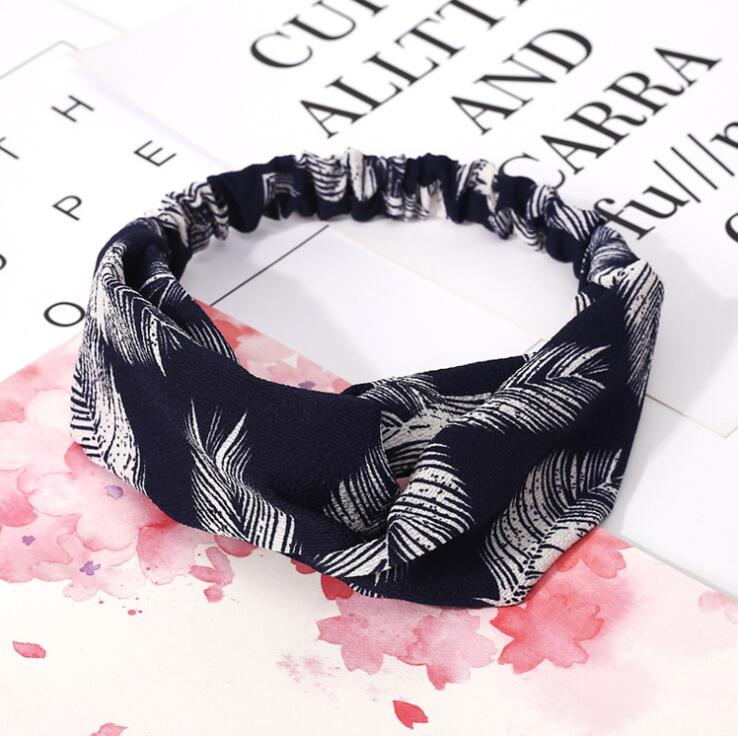 DYVIRA Retro Print Cross Headband