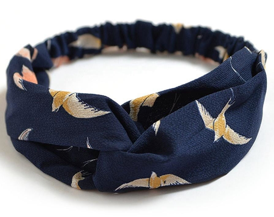 DYVIRA Retro Print Cross Headband detail