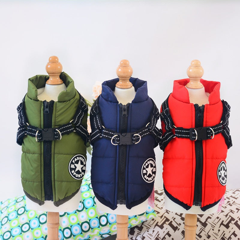 DYVIRA WeatherGuard dog coat with integrated harness
