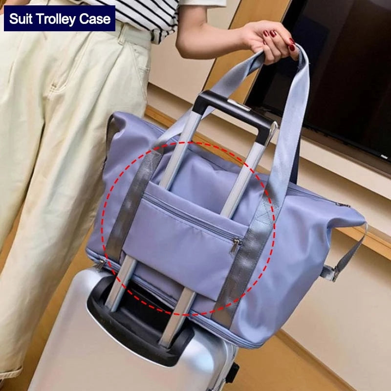 Travel bag with luggage sleeve